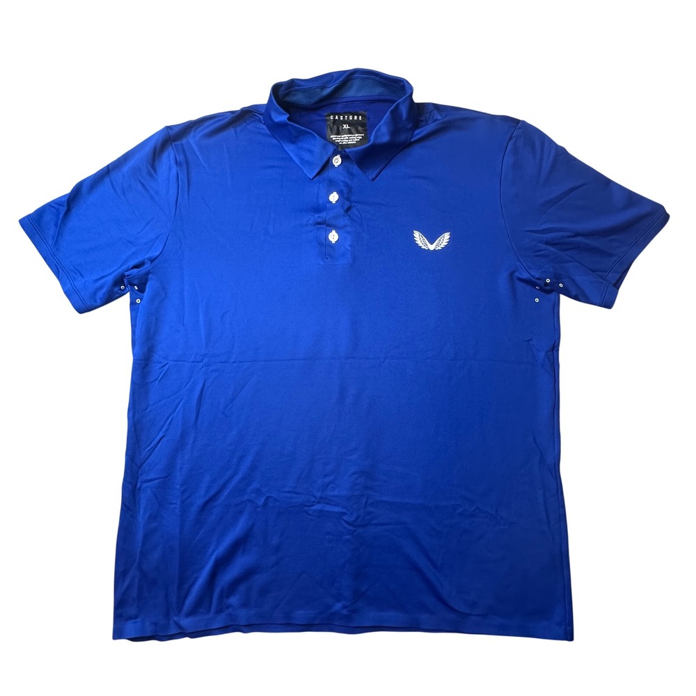 Castore Polo Shirt Mens XL‎ Blue Advanced Performance Short Sleeve Golf Athletic